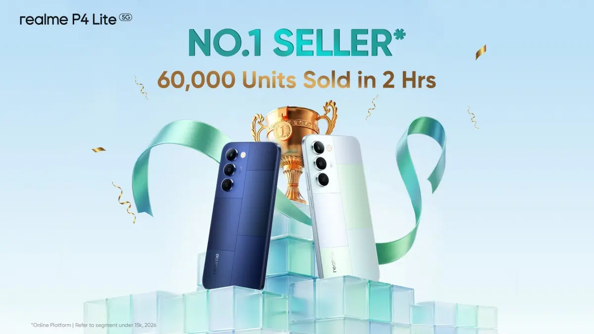 Realme P4 Lite 5G Sets Sales Record, Sells 60,000 Units Within 2 Hours of First Sale