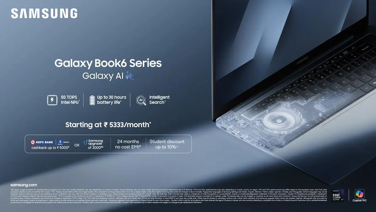 Samsung Galaxy Book6, Galaxy Book6 Pro, and Galaxy Book6 Ultra Launched in India with AI Features, RTX 5070 and AMOLED Displays